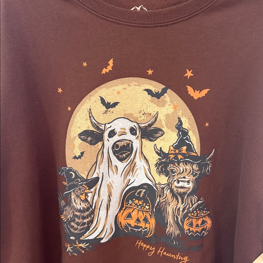 Women  Brown Halloween Sweater - Picture 4 of 7